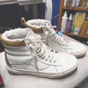 Women's vans high top with faux fur